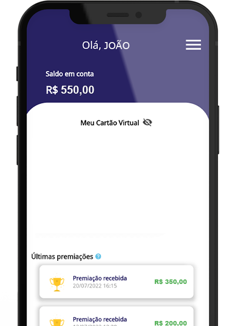 Cartão virtual Mastercard animacao Smartphone